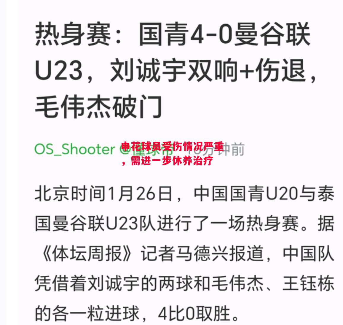 星空体育app-申花球员受伤情况严重，需进一步休养治疗-第2张图片-星空体育官方网站