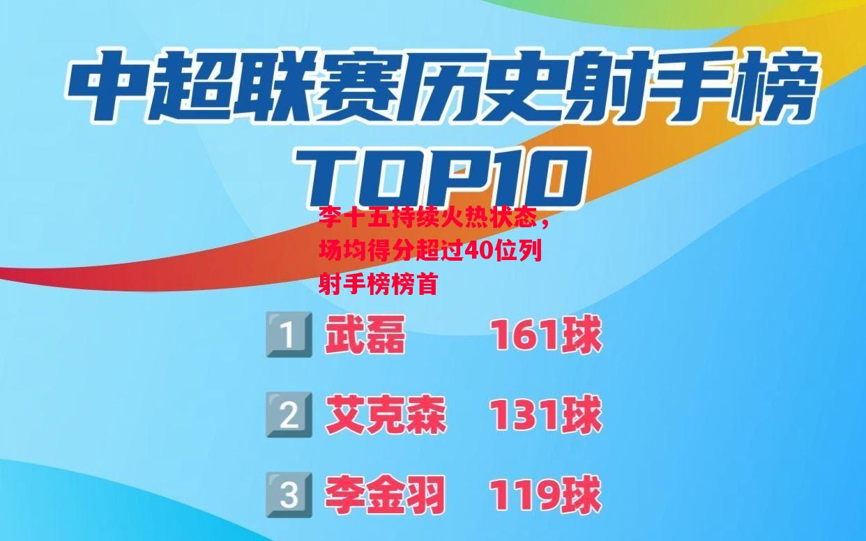 星空体育app-李十五持续火热状态，场均得分超过40位列射手榜榜首-第1张图片-星空体育官方网站